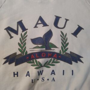 Vintage 80s Maui Hawaii Aloha Whale Tail Crest Crewneck Sweatshirt